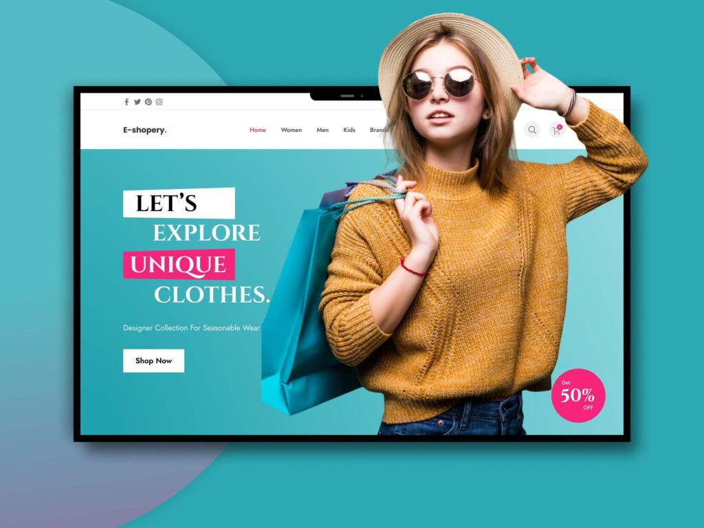 Clothing brand store website design and development